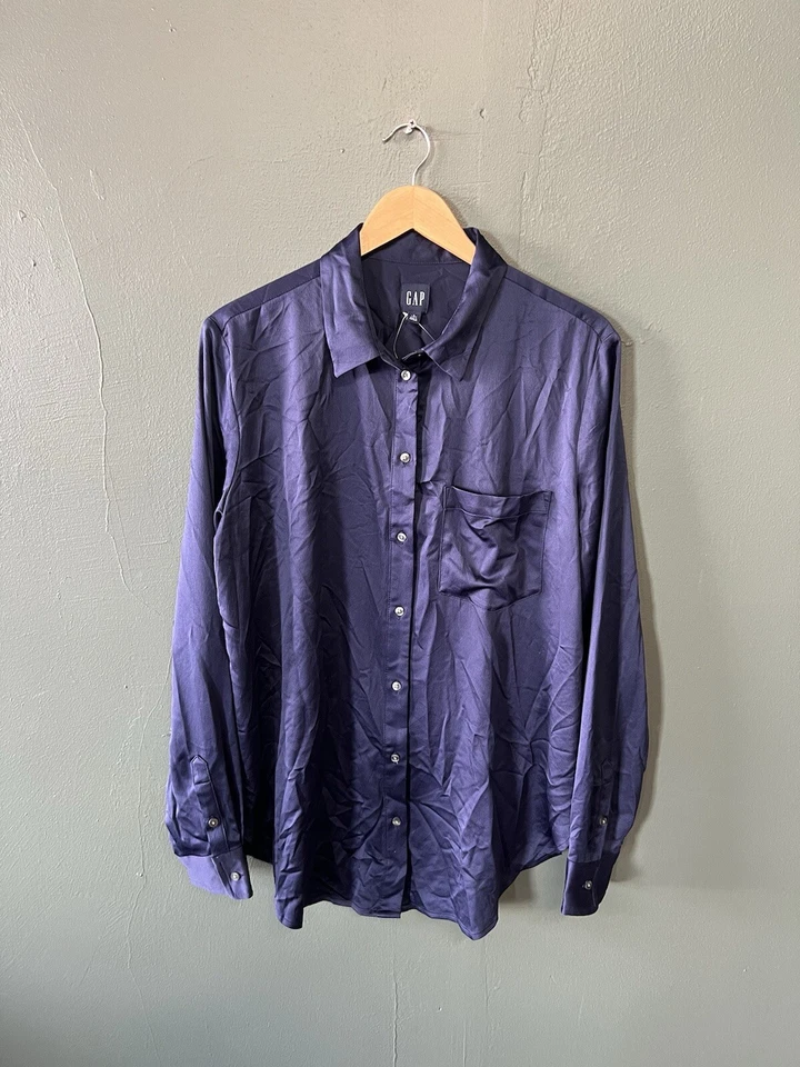 Gap Mens Blue Long Sleeve Button Up Shirt Size Large Tall NWT - Image 1 of 3