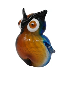 Alas azules de búho de vidrio Murano Cristalleria d'Arte - Imagen 1 de 7