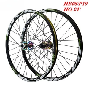 Mountain Bike Wheelset 24inch MTB Bicycle Aluminum Alloy Wheels Disc Brake Hubs - Picture 1 of 29