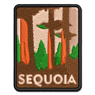 Destination Sequoia National Park Forest Embroidered Iron-On Patch Applique - Image 1 of 4