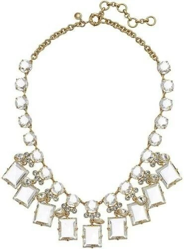 J.Crew York Crystal Square Necklace J1088