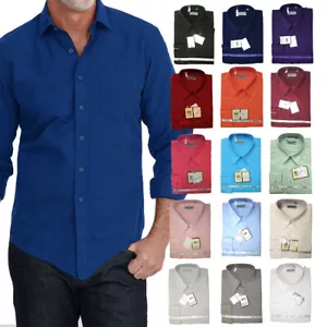 Camisa de vestir de bolsillo de bolsillo Desire Collection manga larga para hombre - Imagen 1 de 148