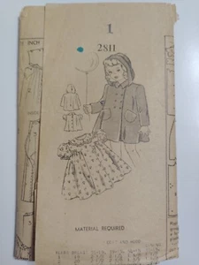 Hooded Coat Dress Girls 1 12M Sewing Pattern 2811 VTG Mail Order Cut NO POCKET - Picture 1 of 7
