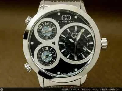 CURTIS & Co. The Big Time World 4Time Zone SS esfera negra 50 mm cuarzo para hombre Foto 1 de 4