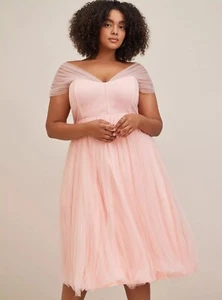 Vestido midi de tul tórrido rosa nuevo con etiquetas nuevo - talla 24X - talla grande nuevo vestido formal - Imagen 1 de 9