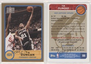 2003-04 Bazooka Gold Tim Duncan #100 HOF