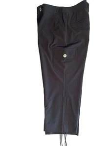 Weekends by Chico's Womens Crop Pants Size 1 Medium 8 Black Ruched Ankles - Picture 1 of 5
