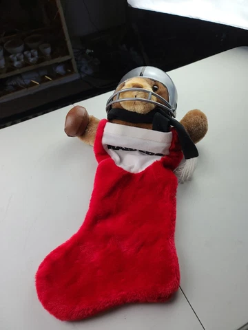 Raiders Helmet Christmas Stocking NFL Las Vegas Oakland Raiders Teddy Bear 1993 Cover