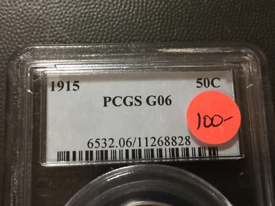 PCGS G-6 1915-p   Barber Half Dollar Y and part of L,T  # - Image 1 of 4