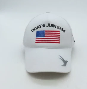 Airborne DDAY 6 Juin 1944 White Strap Back Baseball Hat Cap Adjustable - Picture 1 of 15