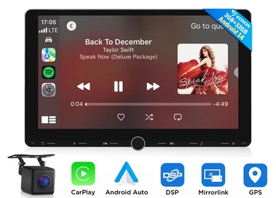 Unidad principal inalámbrica CarPlay Eonon UX7 Plus 10.1" doble DIN estéreo para automóvil Android 14 Foto 1 de 4