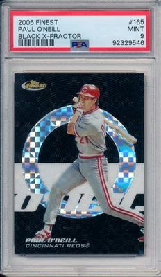 2005 Finest Black X-Fractor PAUL O'NEILL #165 Rare Reds SP #/25 Mint PSA 9 Pop 1 - Image 1 of 2