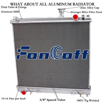 4 Row Aluminum Radiator For 2004-10 Nissan Titan Armada Infiniti QX56 5.6L V8' - Image 1 of 4