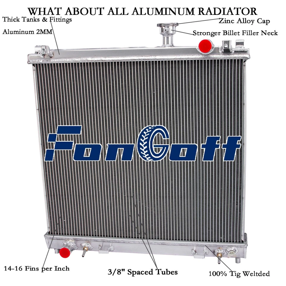 4 Core Aluminum Radiator For 2004-2010 Nissan Titan Armada Infiniti QX56 5.6L V8 - Image 1 of 4