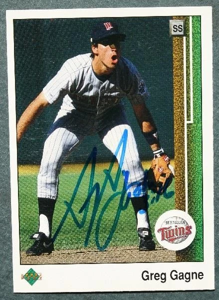 Minnesota Twins estrela Greg Gagne autografado / assinado 1989 cartão Upper Deck - - Imagem 1 de 1