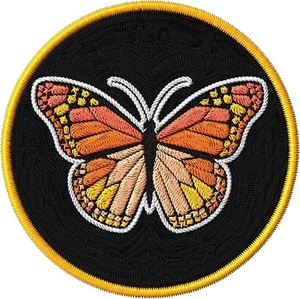 Cute Butterfly Embroidered Patch -Iron/Sew-on 3 x 3' Fabric Applique - Picture 1 of 1