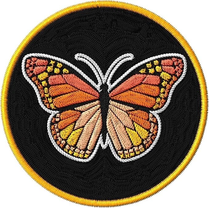 Cute Butterfly Embroidered Patch 3"x 3" Colourful Iron On Sew On Fabric Applique - Image 1 of 1