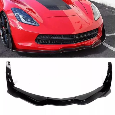 Gloss Black Front Lip Splitter For 14-19 Chevrolet Corvette C7 Stingray Stage 5 Foto 1 de 4