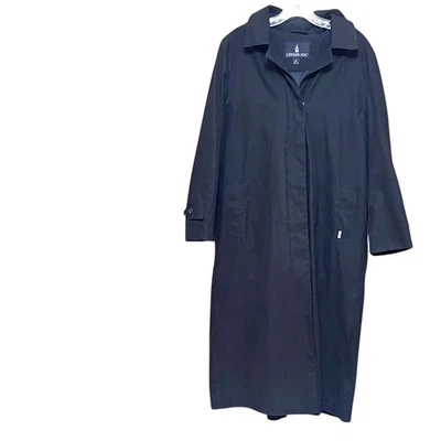 London Fog Classic Black Hooded Trench Coat. 8P - Image 1 of 4