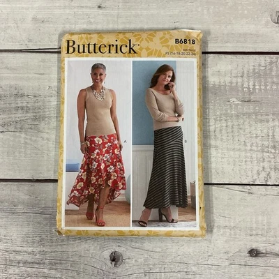 Butterick 6818 Sewing Pattern Skirt Maxi High Low Midi Miss Size 16-24 UNCUT - Image 1 of 3