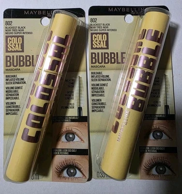 2 Maybelline Colossal BUBBLE Mascara Shade 802 Blackest Black - Image 1 of 2