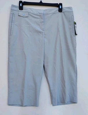 Pantalones capri para mujer IZOD Golf gris claro 10 NUEVO Foto 1 de 4