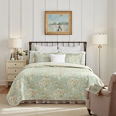 Laura Ashley Brompton Serene Reversible Quilt Set, Full/Queen - Image 1 of 4