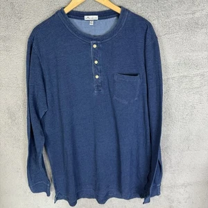 Camisa Peter Millar Henley Para Hombre Grande Azul Manga Larga Algodón - Imagen 1 de 8