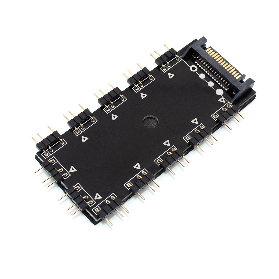 5V/3Pin ARGB Fan PWM HUB 1 To 12 Multi Way PWM Cooler Fan Hub Splitter(SATA) New - Image 1 of 4