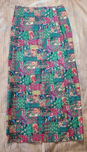 Maxi Falda Envolvente Algodón Vintage Navidad Para Mujer Med Paisley Estampado Retazos EE. UU. - Imagen 1 de 9