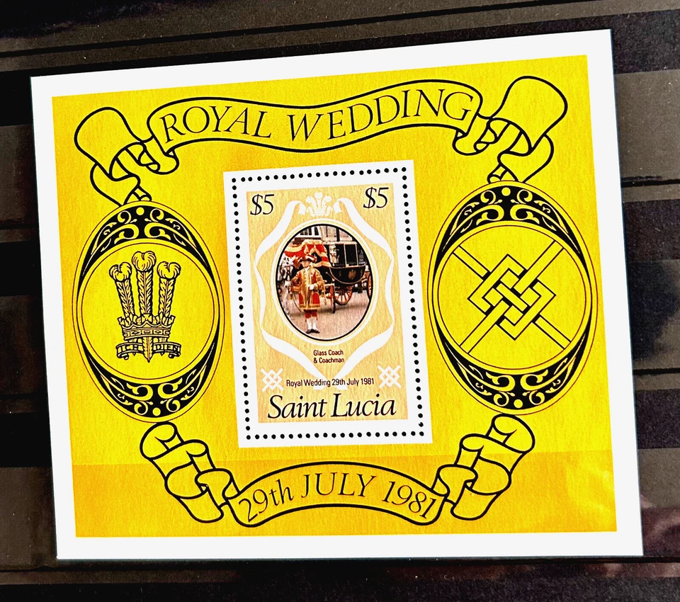 GB British Colony St Lucia Block of 1 Stamp 1981 Royal Wedding MNH QEII - Image 1 of 1