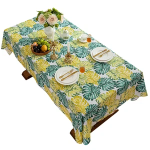 Tropical Plant Palm Monstera Seashell Tablecloth Dining Table Cover Home Decor - Picture 1 of 29