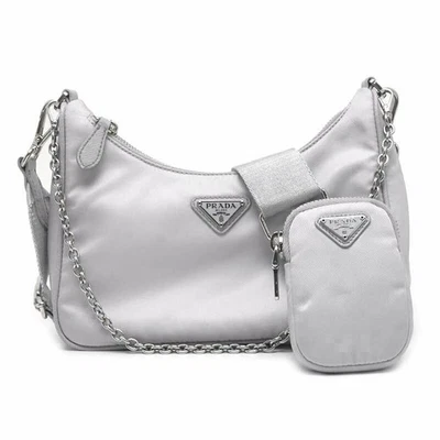 Prada повторное издание Saffiano 2005 наплечная сумка нейлона мешок светло-серый через плечо - Изображение 1 из 4