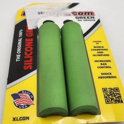 Empuñaduras de bicicleta extra gruesas ESI 34mm silicona 130mm MTB verde SIN TAPONES DE EXTREMO DE BARRA Foto 1 de 2