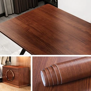 Teak Wood Grain Contact Paper for Cabinets Drawers Peel and Stick Countertops... - Picture 1 of 7
