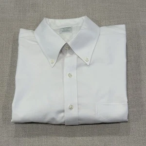 Brooks Brothers Solid White Milano OCBD Oxford Button Shirt Mens 16 1/2 35 - Picture 1 of 5