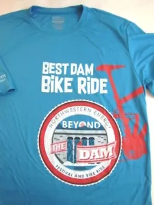 NEU BEST DAM BIKE RIDE Port & Company Polyester Herren LARGE T-Shirt blau - Bild 1 von 7