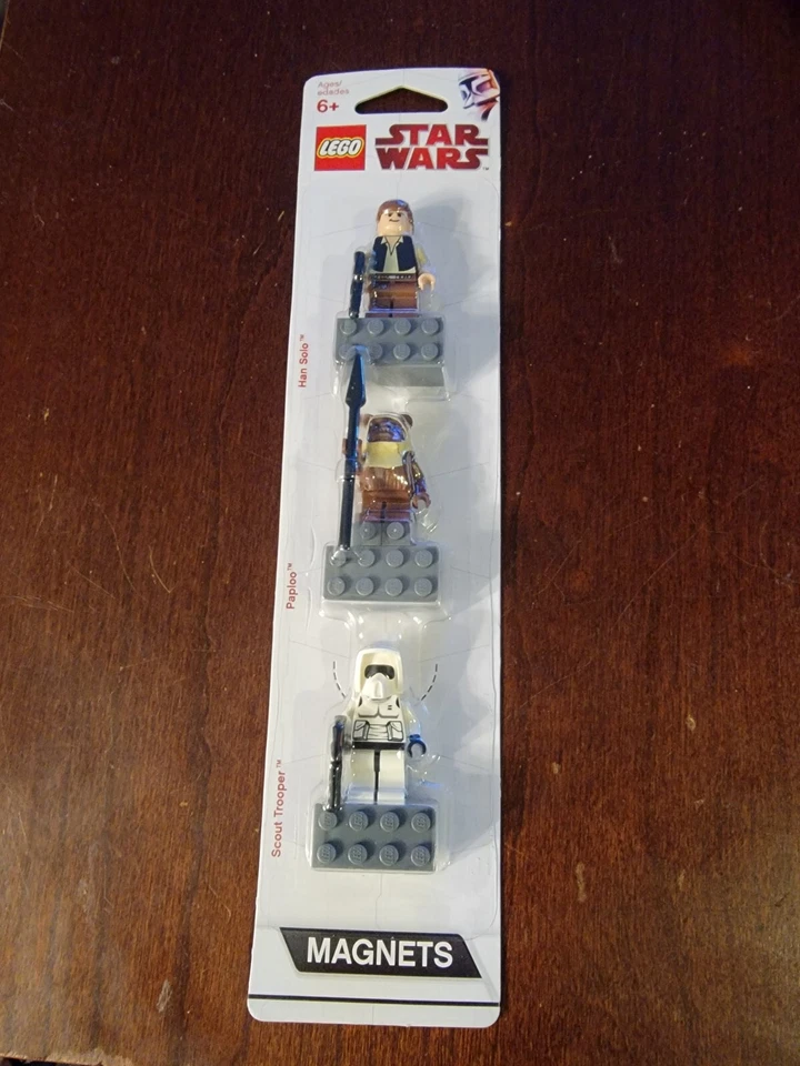 Lego Star Wars ímãs 852845 Hans Solo Paploo Scout Trooper 1ª geração com tijolo - Imagem 1 de 1