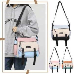 Unisex einfache Postbote Tasche Reißverschluss Freizeit Sling Bag für College Reise Business - Bild 1 von 21