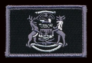 MICHIGAN STATE FLAG TACTICAL SWAT HOOK PATCH  - Picture 1 of 1