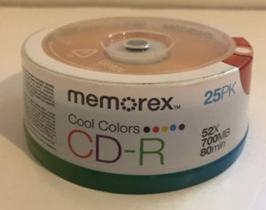 25 New Memorex 52X Cool Color 700MB 80 Min CD-R - Picture 1 of 2