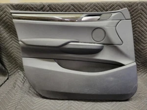 BMW F25 X3 Front Left Driver's Door Panel Nevada Black Leather 51417279855 - Picture 1 of 6
