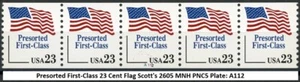 US Flag Presorted First-Class PNC5 Pl A112 MNH Scott's 2605 CRISP - Picture 1 of 2