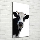 Wand-Bild Kunstdruck aus Hart-Glas Hochformat 70x140 Kuh