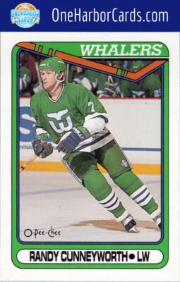 1990 O-Pee-Chee Hartford Whalers Hockey Card #67 Randy Cunneyworth - Image 1 of 2