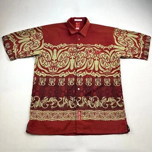 Vintage Marc Ecko Unltd Shirt Adult Medium Red Button Up Pattern Scorpion y2k - Picture 1 of 10