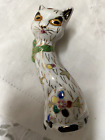 ancien chat en porceleine peinte H. 10,5cm Collection