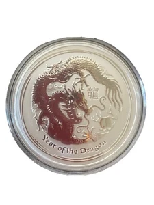 2012 Australia YEAR of the DRAGON Lunar Series II .999 SILVER  2 oz in CAPSULE  - Picture 1 of 3