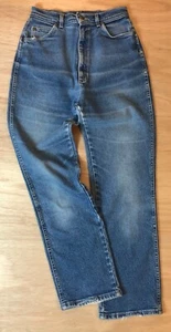 vtg LL Bean Jeans Womens Sz 12 High Waist Denim Jeans Made USA Med Wash Straight - Picture 1 of 16