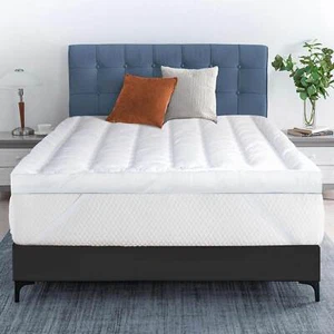 Luxurious Mattress Topper Microfibre 10cm Deep Thick All Size Single Double King - Picture 1 of 2